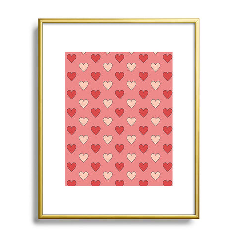 Cuss Yeah Designs Red and Pink Hearts Metal Framed Art Print