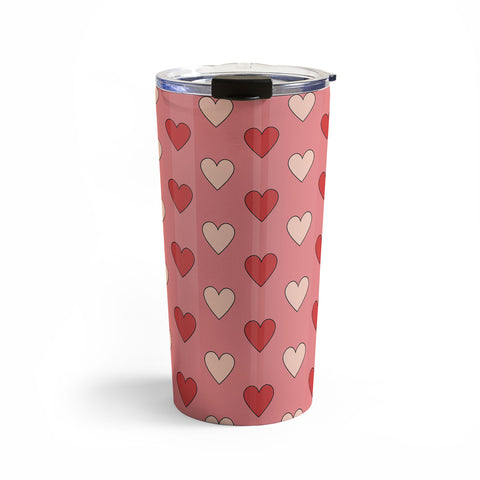 Cuss Yeah Designs Red and Pink Hearts Travel Mug