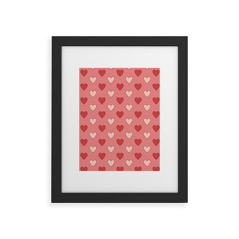 Cuss Yeah Designs Red and Pink Hearts Framed Art Print