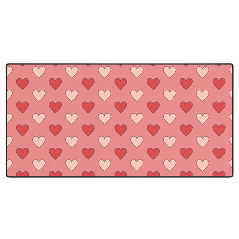 Cuss Yeah Designs Red and Pink Hearts Desk Mat