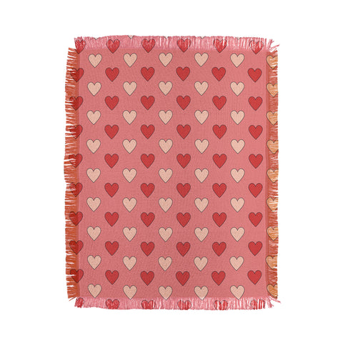 Cuss Yeah Designs Red and Pink Hearts Throw Blanket