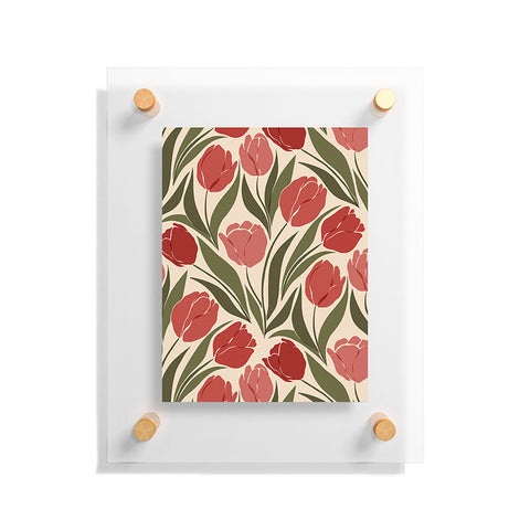 Cuss Yeah Designs Red Tulip Field Floating Acrylic Print