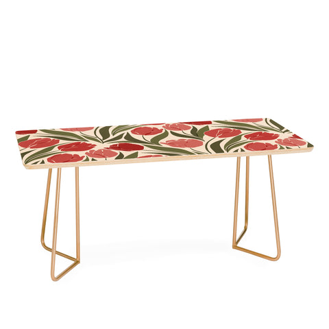 Cuss Yeah Designs Red Tulip Field Coffee Table