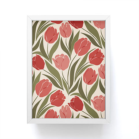 Cuss Yeah Designs Red Tulip Field Framed Mini Art Print