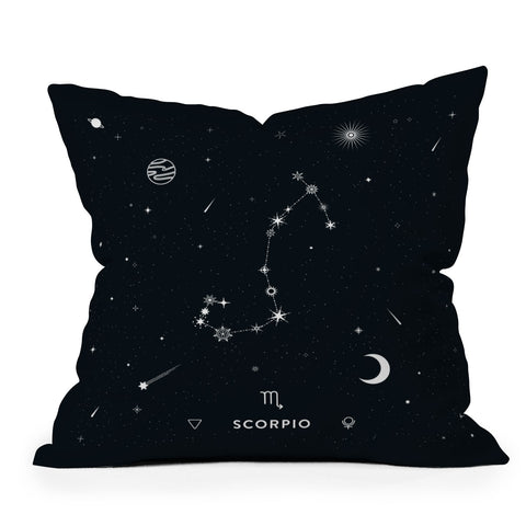 Cuss Yeah Designs Scorpio Star Constellation Outdoor Throw Pillow