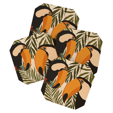 Cuss Yeah Designs Tropical Toucans Coaster Set
