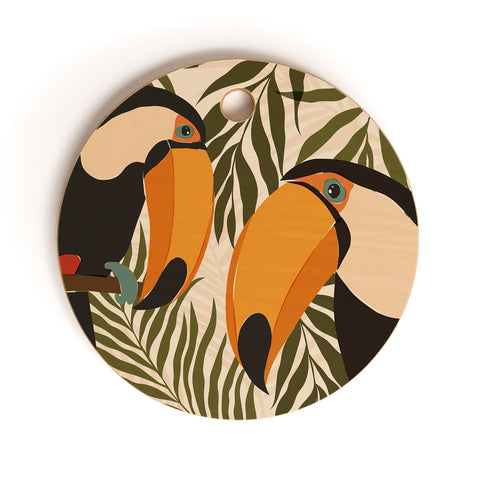 Cuss Yeah Designs Tropical Toucans Cutting Board Round