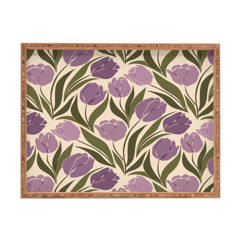 Cuss Yeah Designs Violet Tulip Field Rectangular Tray