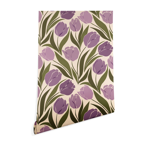 Cuss Yeah Designs Violet Tulip Field Wallpaper