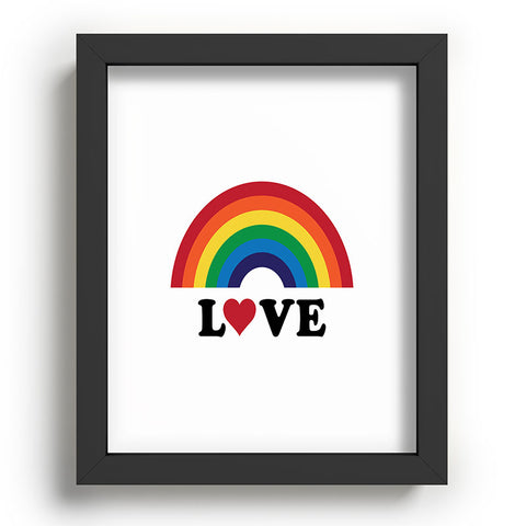 CynthiaF 70s Love Rainbow Recessed Framing Rectangle