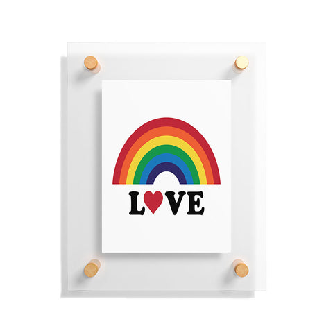 CynthiaF 70s Love Rainbow Floating Acrylic Print