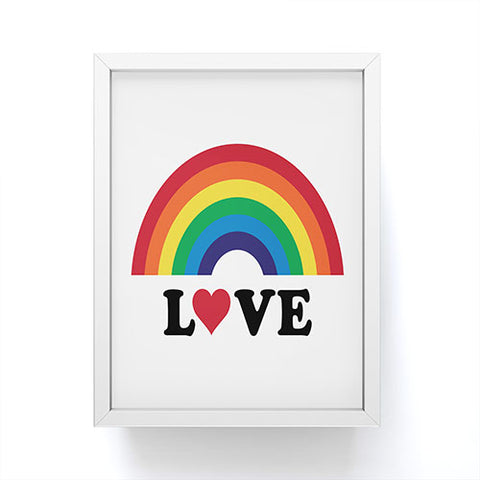 CynthiaF 70s Love Rainbow Framed Mini Art Print