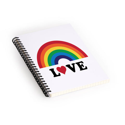 CynthiaF 70s Love Rainbow Spiral Notebook