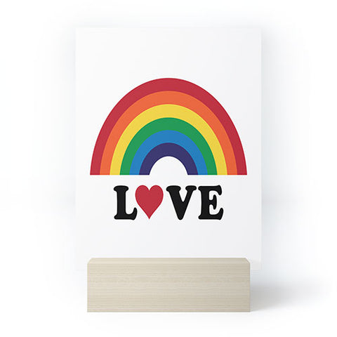 CynthiaF 70s Love Rainbow Mini Art Print