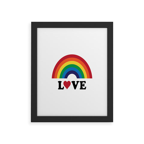 CynthiaF 70s Love Rainbow Framed Art Print