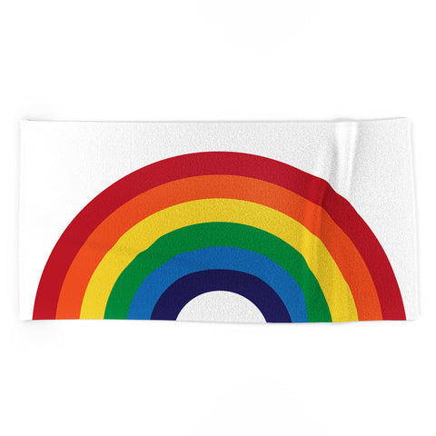 CynthiaF 70s Love Rainbow Beach Towel