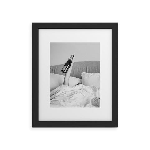 Dagmar Pels Champagne In Bed Black And White Framed Art Print