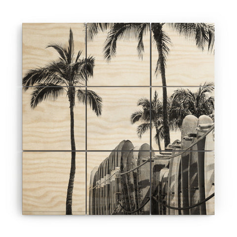 Dagmar Pels Hawaiian Surfboards Black And White Wood Wall Mural
