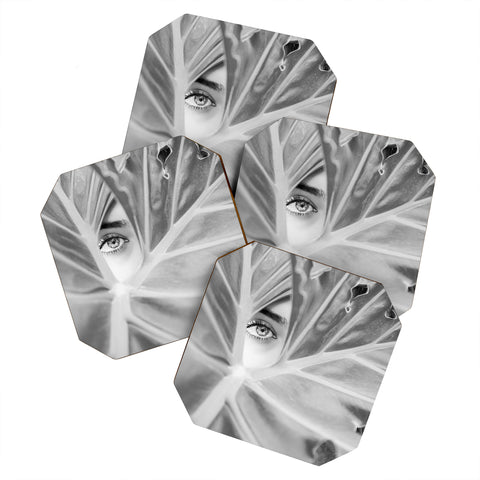 Dagmar Pels Mysterious Girl Palm Leaf Coaster Set