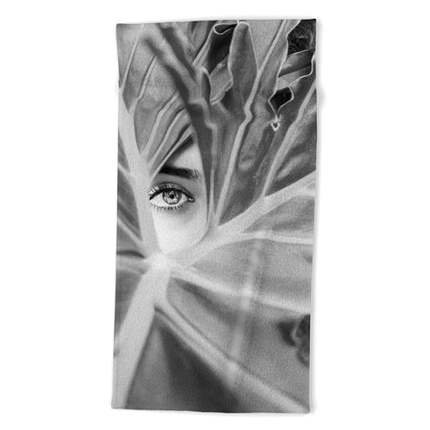 Dagmar Pels Mysterious Girl Palm Leaf Beach Towel