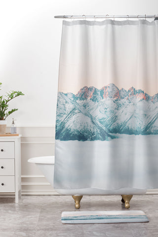Dagmar Pels Pastel winter landscape Shower Curtain And Mat