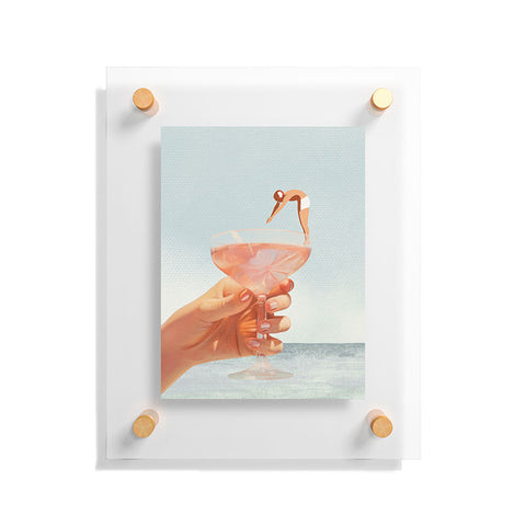 Dagmar Pels Sip And Dive Cocktail Collage Floating Acrylic Print