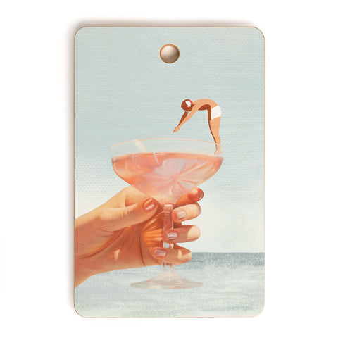 Dagmar Pels Sip And Dive Cocktail Collage Cutting Board Rectangle
