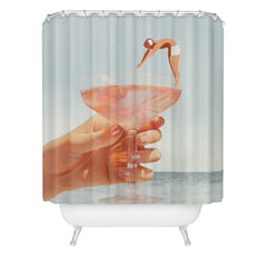 Dagmar Pels Sip And Dive Cocktail Collage Shower Curtain