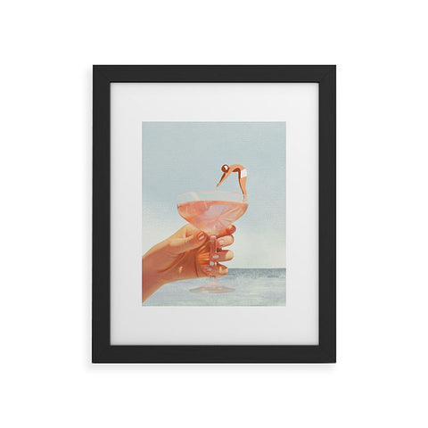 Dagmar Pels Sip And Dive Cocktail Collage Framed Art Print