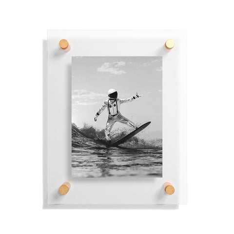 Dagmar Pels Space Surfer Black And White Floating Acrylic Print