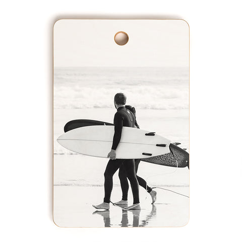 Dagmar Pels Surfer Couple Cool BW Surf Cutting Board Rectangle