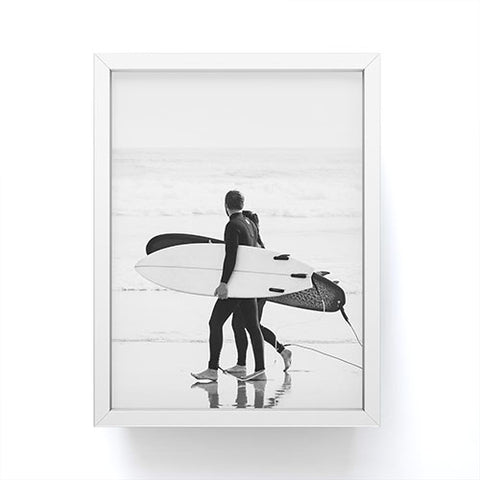 Dagmar Pels Surfer Couple Cool BW Surf Framed Mini Art Print