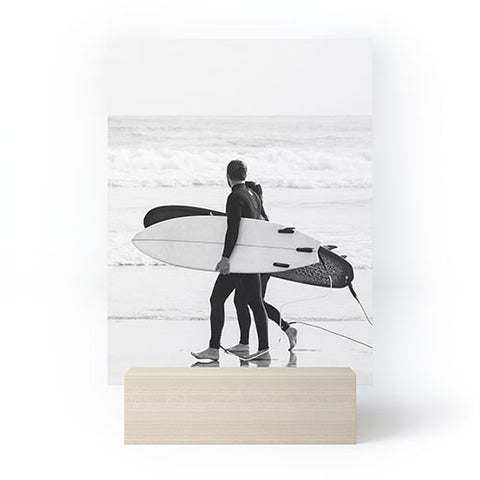 Dagmar Pels Surfer Couple Cool BW Surf Mini Art Print