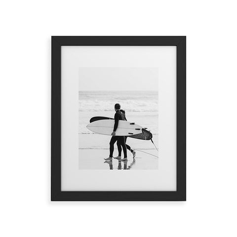 Dagmar Pels Surfer Couple Cool BW Surf Framed Art Print