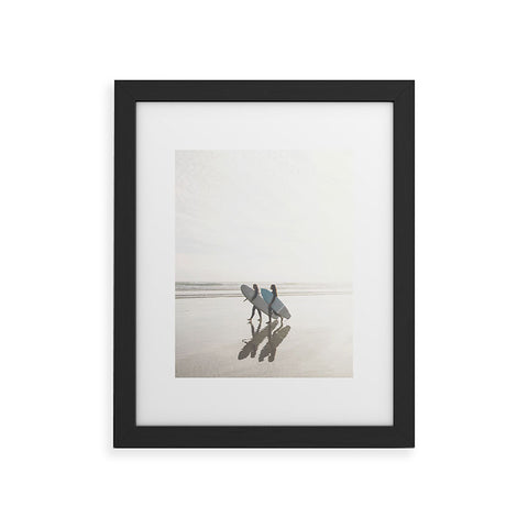 Dagmar Pels Surfer girls Minimalist beach Framed Art Print