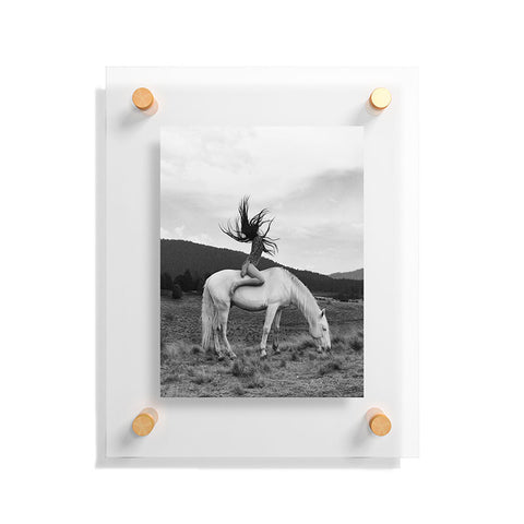 Dagmar Pels Wild Horse Girl Black Floating Acrylic Print