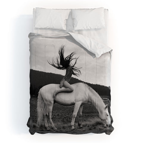 Dagmar Pels Wild Horse Girl Black Comforter