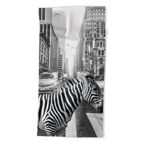 Dagmar Pels Zebra in New York City Beach Towel