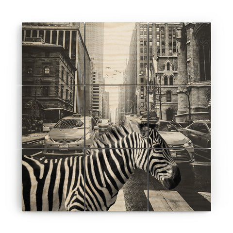 Dagmar Pels Zebra in New York City Wood Wall Mural
