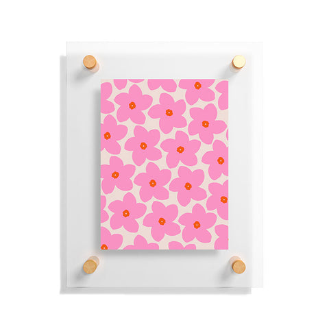 Daily Regina Designs Abstract Retro Flower Pink Floating Acrylic Print