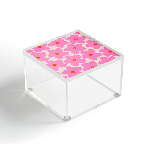 Daily Regina Designs Abstract Retro Flower Pink Acrylic Box