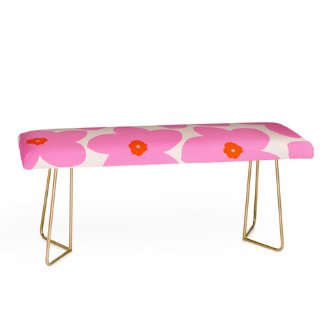 Daily Regina Designs Abstract Retro Flower Pink Bench