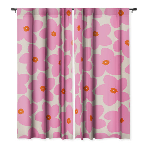 Daily Regina Designs Abstract Retro Flower Pink Blackout Non Repeat