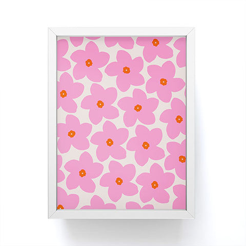 Daily Regina Designs Abstract Retro Flower Pink Framed Mini Art Print