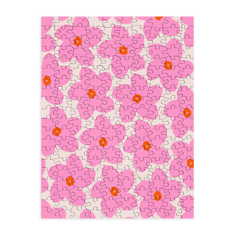 Daily Regina Designs Abstract Retro Flower Pink Puzzle