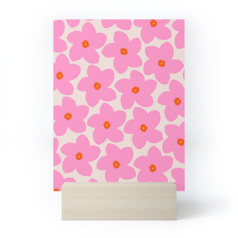 Daily Regina Designs Abstract Retro Flower Pink Mini Art Print