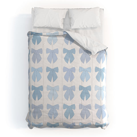 Daily Regina Designs Blue Bows Preppy Coquette Comforter