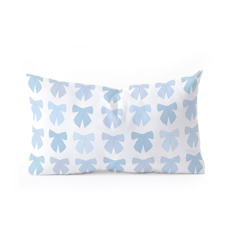 Daily Regina Designs Blue Bows Preppy Coquette Oblong Throw Pillow