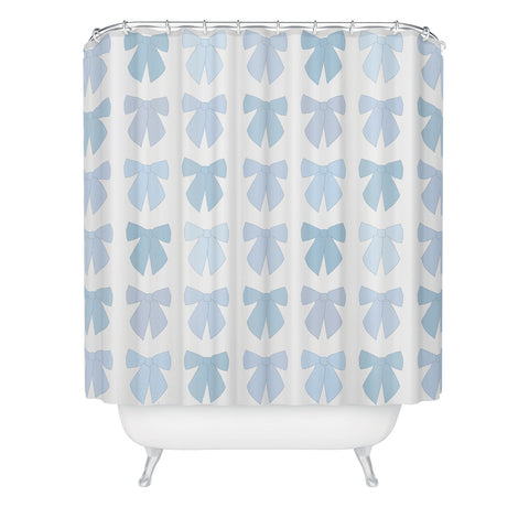 Daily Regina Designs Blue Bows Preppy Coquette Shower Curtain
