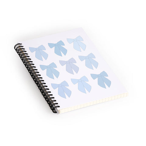 Daily Regina Designs Blue Bows Preppy Coquette Spiral Notebook